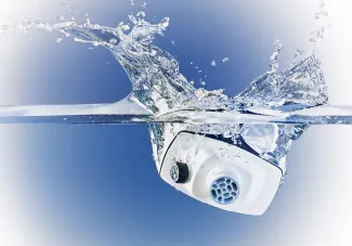 a medical device makes a splash as it dropped into water
