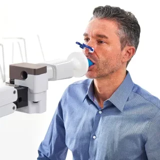 Male using MicroGard™ II PFT Filter